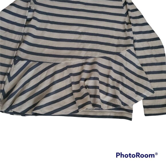 J. Crew Crewcuts Kids Girls Striped Asymmetrical Peplum Long Sleeve Top Size 8 - Picture 5 of 13
